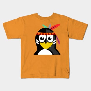 Penguin as Native American Kids T-Shirt